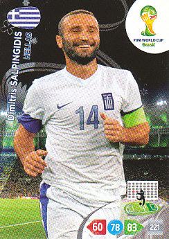 Dimitris Salpingidis Greece Panini 2014 World Cup #186